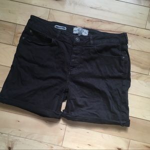 Fat Face Overdye Black Shorts